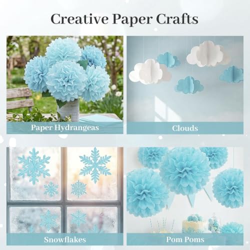 Koogel 330 Sheets Light Blue Tissue Paper, 14 X 10 inches - color: Light Blue