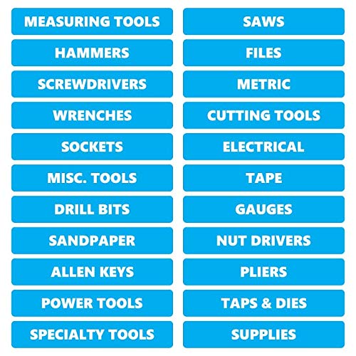 Toolbox Organizational Magnetic Rounded Labels by DCM Solutions (Cyan, 0.75" H x 4.5" W) - color: Cyan, size: 0.75"H x 4.5"W