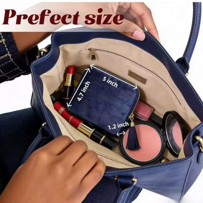 Small Travel Jewelry Pocket Case with Zipper for Women - color: Ocean Blue