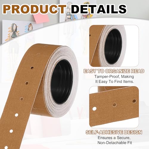 PATIKIL Pricing Labels Price Gun Labels Self-Adhesive 10 Rolls 5000pcs - color: Coffee