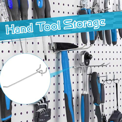 100 Pack 6 Inch Pegboard Hooks, Metal Shelving Hooks Organizer, L-Shape Design, Rust Resistant, for Garage Tools Storage