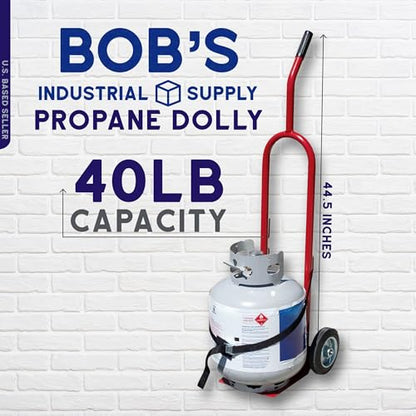 BISupply Propane Cylinder Dolly - 40lb Propane Tank Cart Hand Truck for Gas Propane Tanks 2 Wheel Dolly Cart