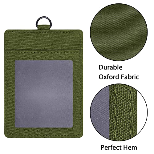 Wisdompro ID Badge Holder and Breakaway Safety Lanyard, Vertical Army Green - color: Army Green
