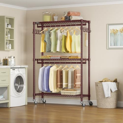 VIPEK R2 Plus Heavy Duty Clothing Rack Rolling Closet for Hanging Clothes - color: Bronze, size: R2 Plus