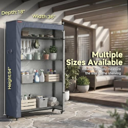 Waterproof Shelving Cover for Wire Shelving, Fits 36"W x 18"D x 54"H - color: Grey, size: 36"Wx18"Dx54"H