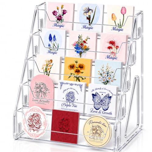Acrylic 5-Tier Card Display Stand for Greeting, Sports & Trading Cards