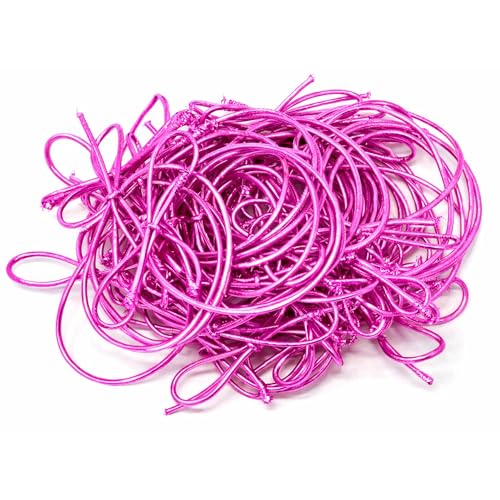 Mandala Crafts 4.5 Inch Pink Pre-Tied Stretch Loops for Gift Wrapping - color: Pink, size: 4.5 Inches