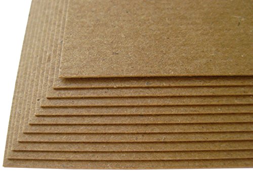 300 Sheets Chipboard 20pt (Point) 4 X 4 Inches Light Weight Square Size .020 Caliper Thick Cardboard Craft|Ship Brown Kraft Paper Board - size: 4 X 4 - 300 Shet
