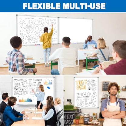 Magnetic White Board Dry Erase Whiteboard for Wall 60"x48" (2pcs) Aluminum Frame Hanging White Boards for Presentation, Teaching, Memo, Display - size: 60"x48"(2pcs)