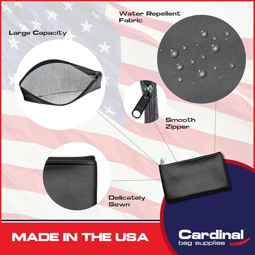 Multi-Purpose Zipper Bag, Black, 11 x 6 Inch - color: Black