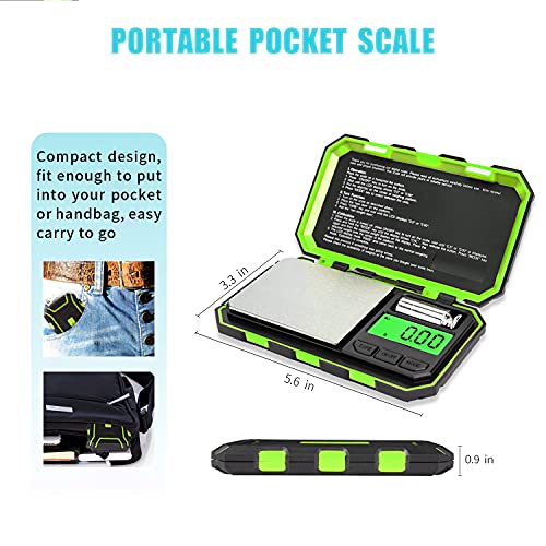 Fuzion Digital Pocket Scale, 200g x 0.01g Gram Scale High Precision - color: Green, size: 200/0.01g