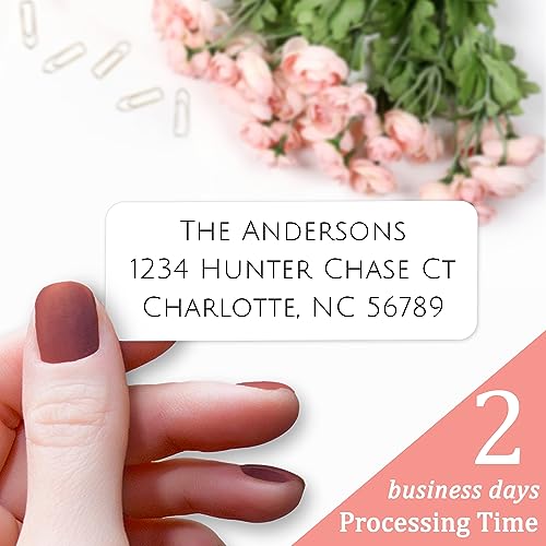 Personalized Return Address Labels Stickers - 150 Matte Custom Mailing Labels for Envelopes, Self Adhesive Flat Sheet Rectangle Personalized Name Stickers