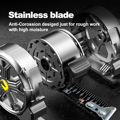 25ft Stainless Steel Tape Measure, Waterproof & Rustproof for Construction - color: 25'