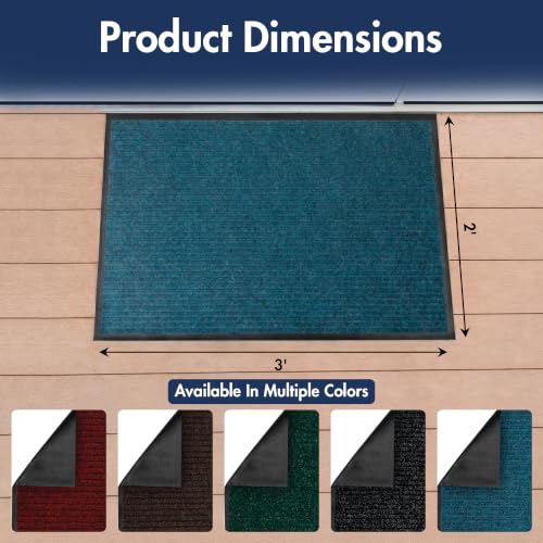 Notrax 109 Industrial Door Mat, 2' x 3' Blue, Made in the USA - color: Slate Blue, size: 2' x 3' (Rectangular)