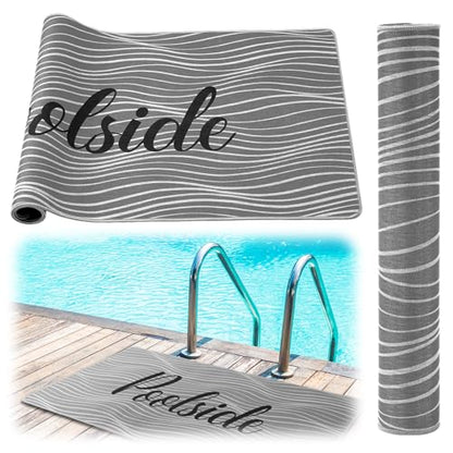 Tinideya Pool Deck Mats Non Slip Rubber with Drainage,Grey,23.62" X 47.24" - color: Grey, size: 2' x 4' (Rectangular)