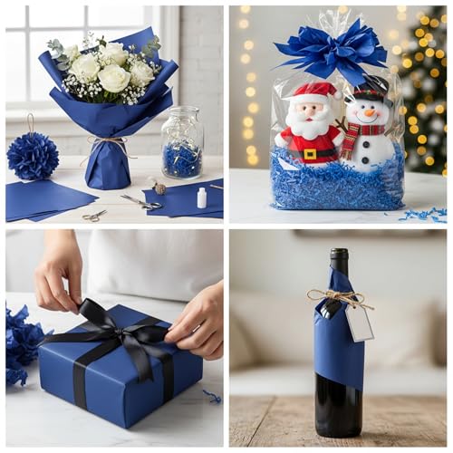 500 Sheets Navy Blue Tissue Paper Bulk 15 x 20 Inch for Rosh Hashanah Gifts - color: Navy Blue, size: 15 x 20 Inch