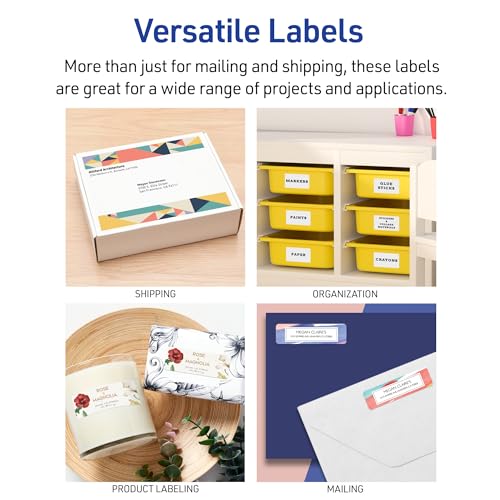Avery Half-Sheet Printable Shipping Labels, 5.5" x 8.5" Customizable Stickers, White, 50 Blank Mailing Labels, Great for Mailing, Shipping, Organizing, and More (8126) - style: 50 labels