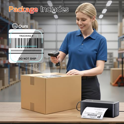 TATTMUSE Bluetooth Thermal Label Printer, 4X6 Shipping Label Printer for Small Business, Thermal Printer Sticker Printer Compatible with Phone, iOS, Android, Windows, Mac, Amazon, Shopify - color: Black