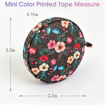 Body Measuring Tape for Body Cloth Tape Measure Fabric Tailors Sewing Medical Measurements TapeLeather Tape Measure Retractable Dual Sided Ruler (Black Flower) - color: Black Flower