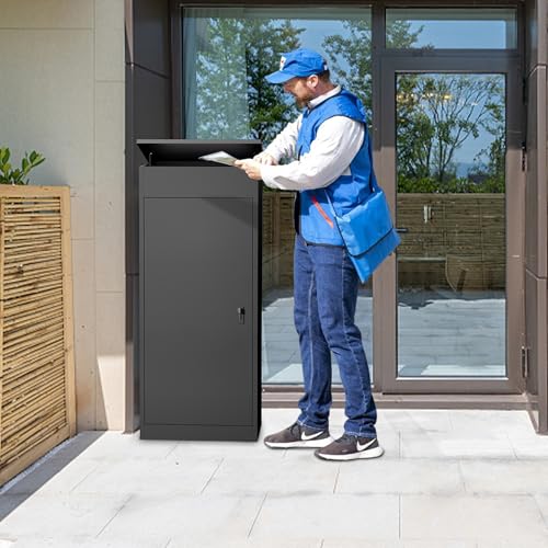 Package Delivery Boxes for Outside,Large Mailbox for Parcel, Anti-Theft Parcel Mailbox with Coded Lock, Wall Mounted Waterproof Home Parcel Box for Porch Yard, Galvanized Steel (19.7”x16.1”x50”) - size: 19.7”x16.1”x50”