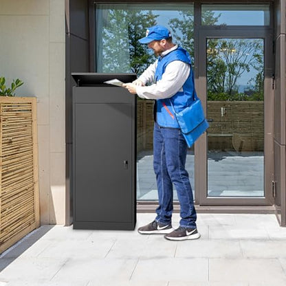 Package Delivery Boxes for Outside,Large Mailbox for Parcel, Anti-Theft Parcel Mailbox with Coded Lock, Wall Mounted Waterproof Home Parcel Box for Porch Yard, Galvanized Steel (19.7”x16.1”x50”) - size: 19.7”x16.1”x50”