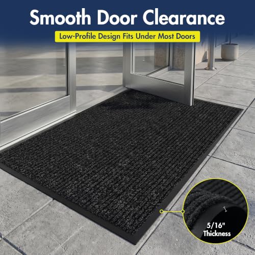 Notrax 109 Industrial Door Mat, 2' x 3' Charcoal, Made in the USA - color: Charcoal, size: 2' x 3' (Rectangular)