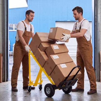 1000 LBS Heavy Duty Steel Hand Truck, 4-in-1 Convertible Dolly Cart - color: Yellow