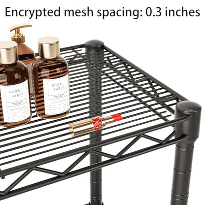 Golpart 5Tier Adjustable Storage Shelves Metal Wire Shelving Standing Shelf - color: Black, size: 5-tier-10"Dx16"Wx55"H