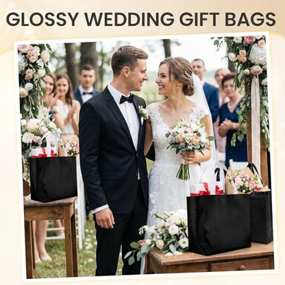 Eccliy 80 Pcs Reusable Gift Bags, Large, Black - color: Black, size: Large