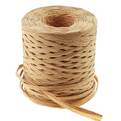 218 Yards Raffia Paper Craft Ribbon Packing Paper Twine, 1/4 Inch by 218 Yards (Kraft) - color: Kraft Raffia Paper