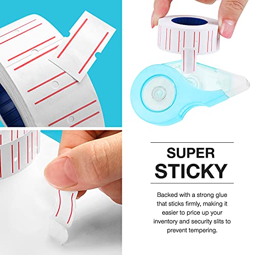 30 Rolls 15000pcs White Price Gun Labels for Mx-5500 Labeller White Pricemarker Stickers Plus 3 Piece Refill Ink Rolls - color: Red
