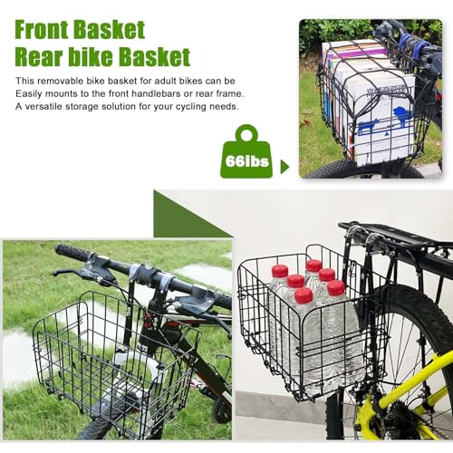 Front Bike Basket, Folding Removable Adjustable Bike Basket