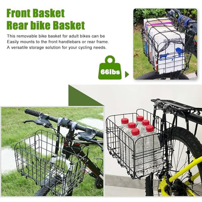 Front Bike Basket, Folding Removable Adjustable Bike Basket
