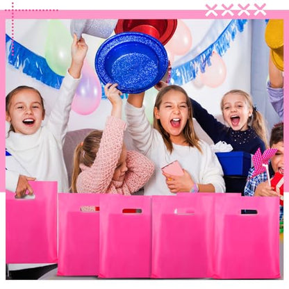 Kosiz 1000 Pcs Plastic Merchandise Shopping Bag Bulk 9 x 12'', Pink - color: Pink