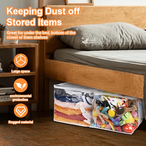 12 PCS Clear Plastic Organizers 12''x12''x12'' Blanket Storage Bags with Zipper Storage Cube Tote with Reinforced Handles for Clothes Moving Supplies Linens Shoes Closet Toys Organizers - size: 12 pack