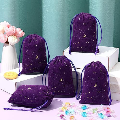Hillban 30 Pcs 4 x 6, Purple Velvet Bag with Drawstring for Jewelry - color: Purple, size: 4 x 6 "