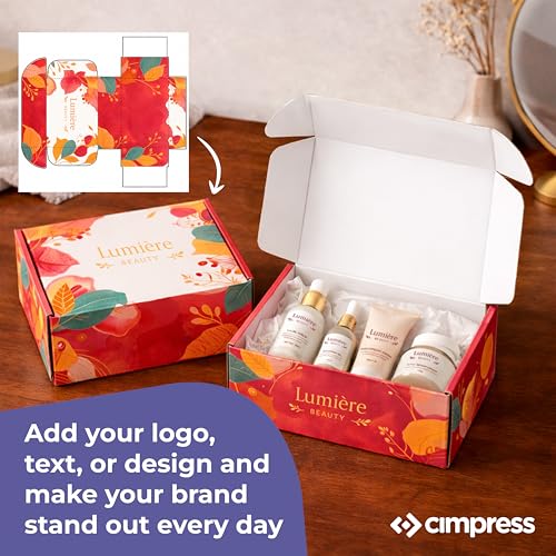 Personalized Mailer Box, Add Logo or Text, 9.5" x 7.75" x 4", 12 Pack, White Cardboard Gift Box, Medium Corrugated, Shipping Boxes for Small Business, Custom Packaging, Subscription Box - size: 9.5" x 7.75" x 4"