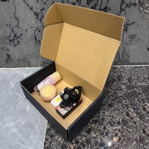 24 Pack 9x6x3 inches Black Shipping Boxes, Cardboard Packaging Mailing Box - size: 9x6x3 Inches