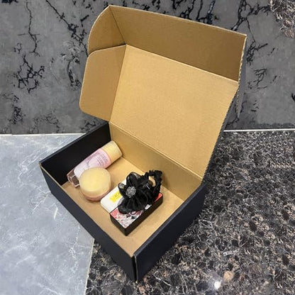 24 Pack 9x6x3 inches Black Shipping Boxes, Cardboard Packaging Mailing Box - size: 9x6x3 Inches