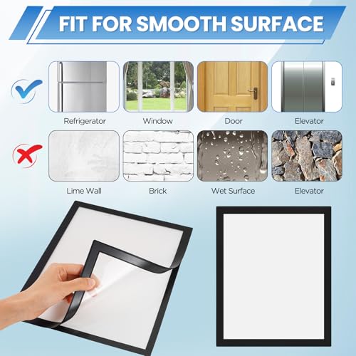 20 Pack Magnetic Sign Holder 8x10 inches with Magnetic Border - color: 20 Pack Black, size: 8 x 10