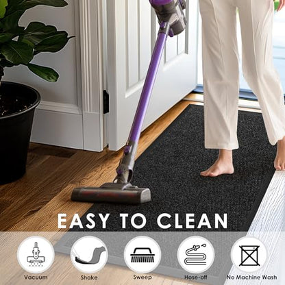 2FT x 11FT Front Door Mat Outside Indoor Entrance Low-Profile Welcome Mat - size: 2' x 11' (Runner)