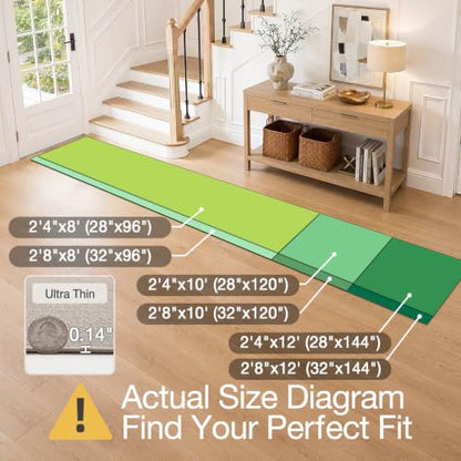 LUMI Ultra Thin Runner Rug for Hallway 2'8"x8', Entryway Rug, Beige - color: Beige, size: 2'8" x 8' (32"x96")