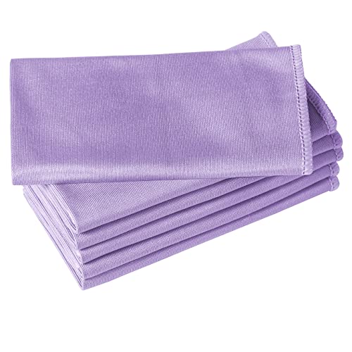 Puomue 6 Pack Microfiber Glass Cleaning Cloth, 16 Inch x 16 Inch, Lint Free Quickly Clean Window, Glasses, Windshields, Mirrors, and Stainless Steel, Purple - color: Purple