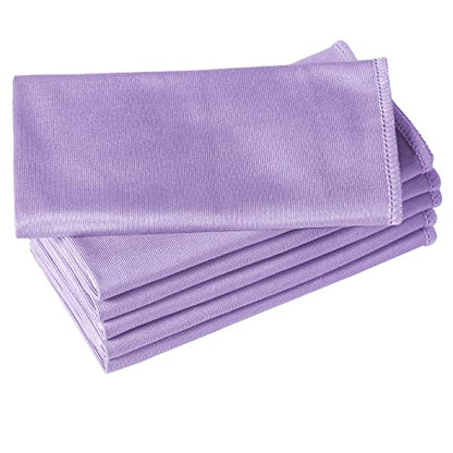 Puomue 6 Pack Microfiber Glass Cleaning Cloth, 16 Inch x 16 Inch, Lint Free Quickly Clean Window, Glasses, Windshields, Mirrors, and Stainless Steel, Purple - color: Purple