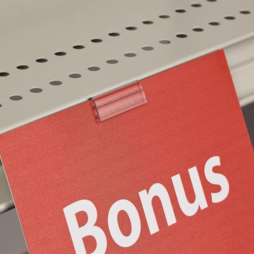 Gondola Sign Holder, Clip-on Sign Clip Grip for Shelf C-Channel - 20 Pack - size: 20 Pack
