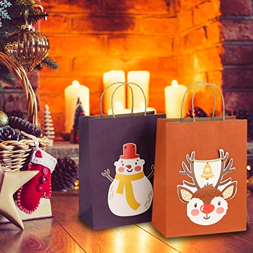 BagDream Medium Gift Bags with Handles 8x4.25x10.5 Inch Orange 100 Pcs Bulk - color: Orange