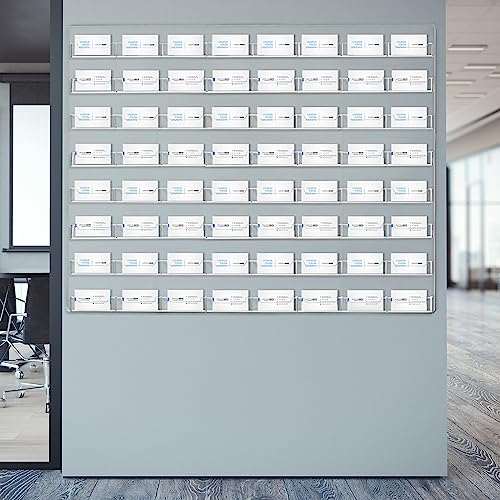 Hillban Acrylic Business Card Holder Wall Mount Office, 64 Pockets - size: 64 Pockets
