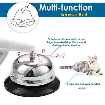 1pcs Call Bell, Service Bell, Loud and Clear Ring Stainless Steel Metal Counter Service Bell,for Hotels, Schools, Restaurants,Reception Areas(Small Size)