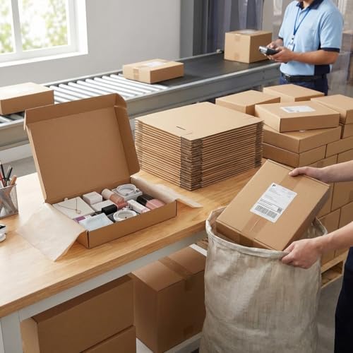 13x10x2 Cardboard Shipping Boxes Set of 20, Brown - size: 13" x 10" x 2"
