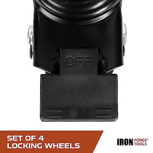 Iron Forge Tools Rolling Storage Rack Caster Wheels, Set of 4-3 Inch - size: 3 Inch - 1360 lb Capacity